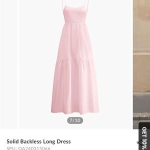 Commense Light Pink Backless Maxi Dress
